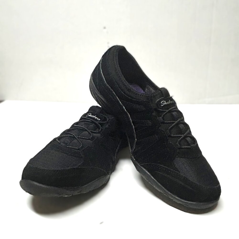 Skechers relaxed fit air cooled memory foam black athletic shoes sz 9